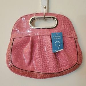 Nine West Crocodile Handbag, Fuschia, NWT